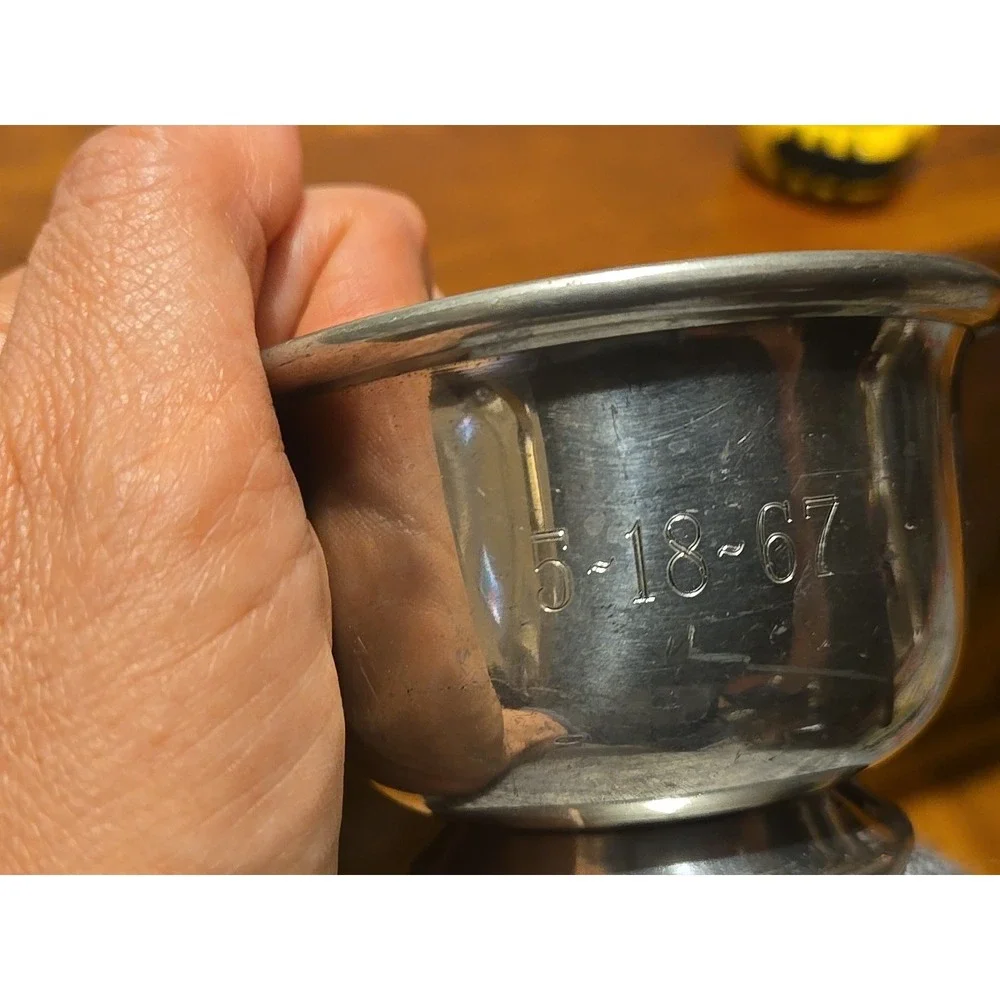 Pewter Lot Of Small Bowl Frog And Cup Made In England For Smith